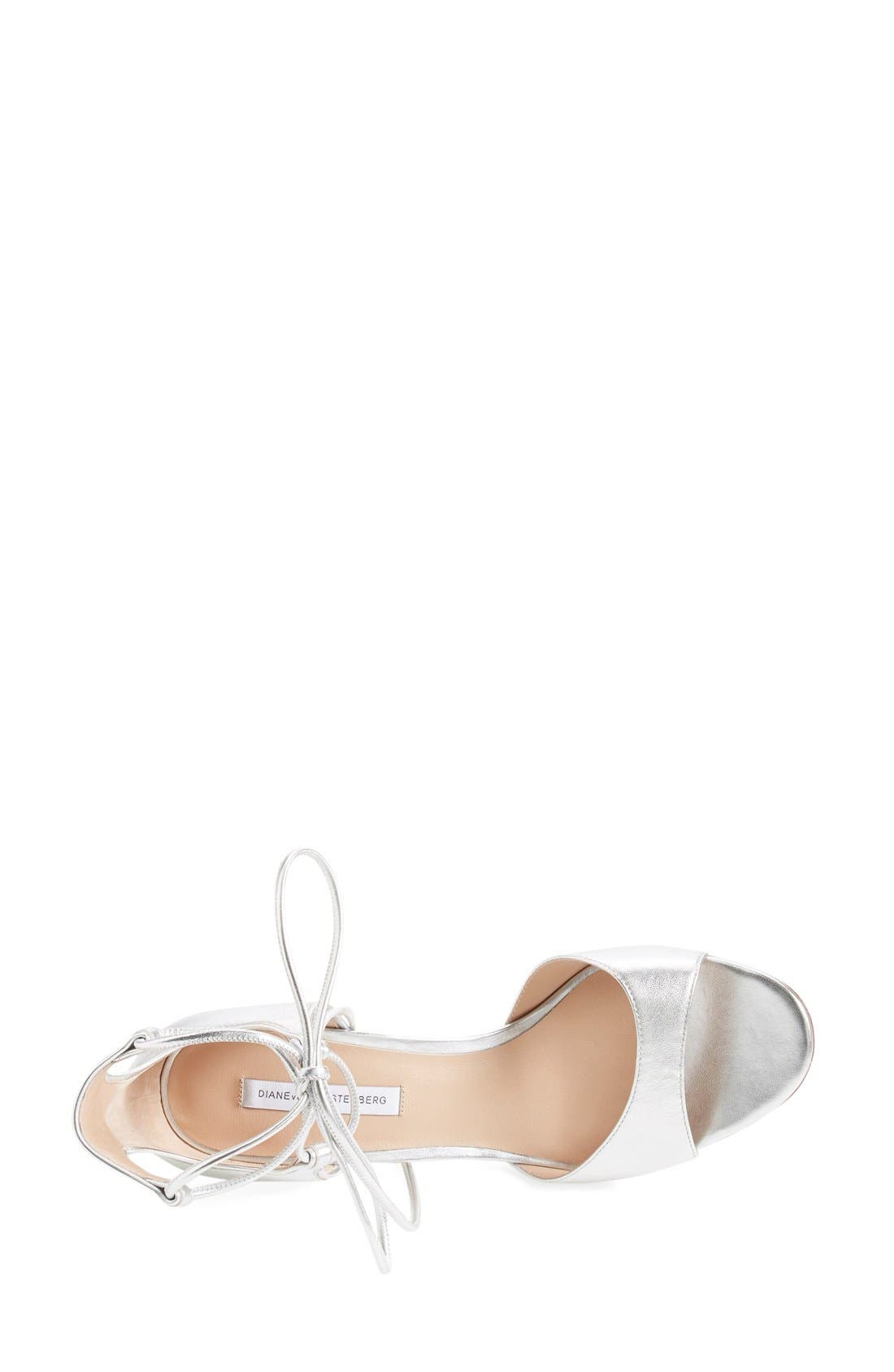 'Rimini' Ankle Wrap Sandal, Alternate, color, SILVER LEATHER