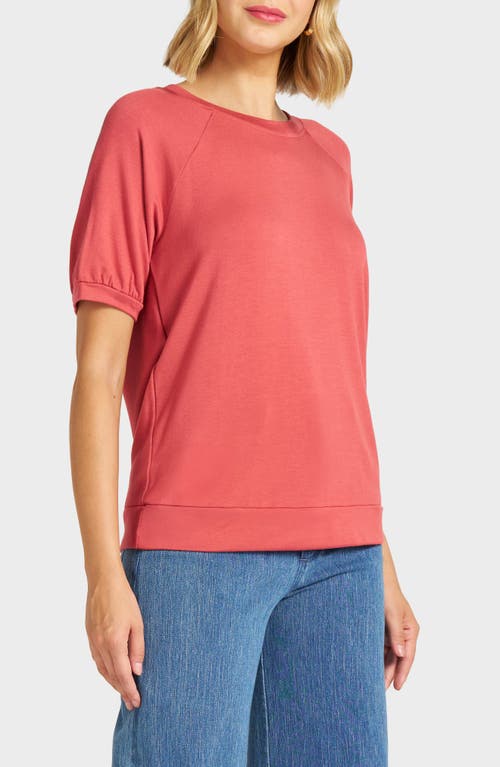Matty M . Raglan Short Sleeve Top In Red