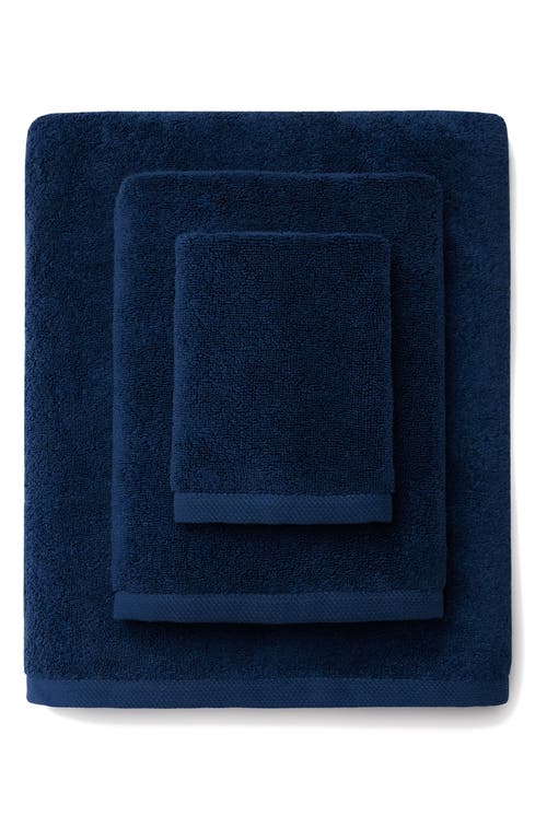 Shop Sferra Cielo Cotton Bath Towel In Ink