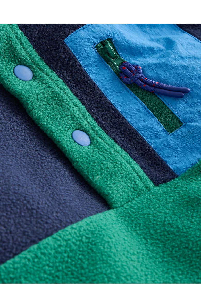 Mini Boden Kids' Colorblock Snap Placket Fleece Pullover, Alternate, color, 