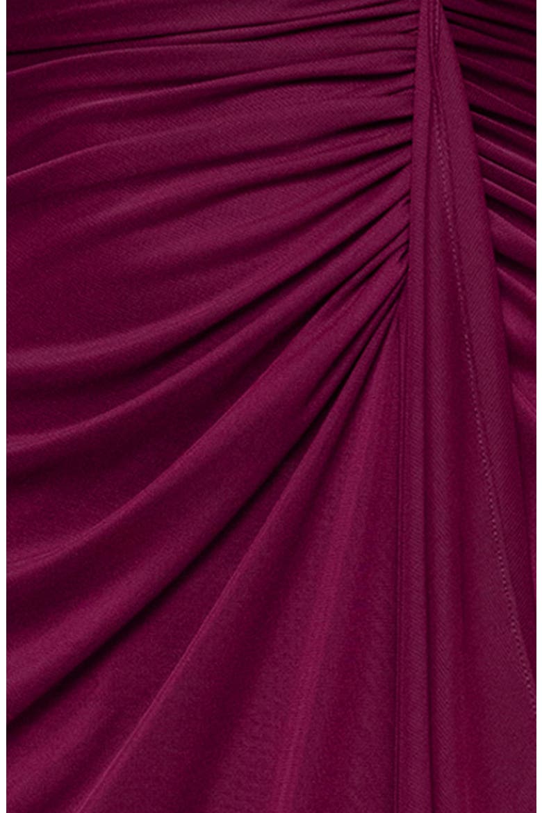 Glitter Lace Off the Shoulder Gown, Alternate, color, WINE