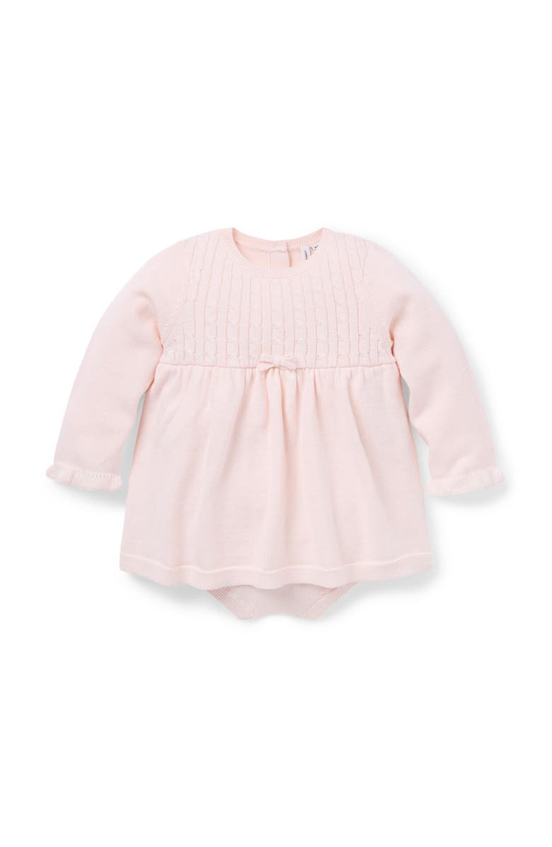 Janie and Jack Baby Cable Knit Romper, Main, color, Pink