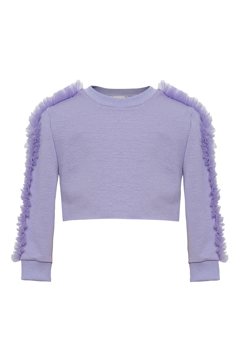 Poppy Ruffle Sweatshirt, Main, color, Purple Bloom