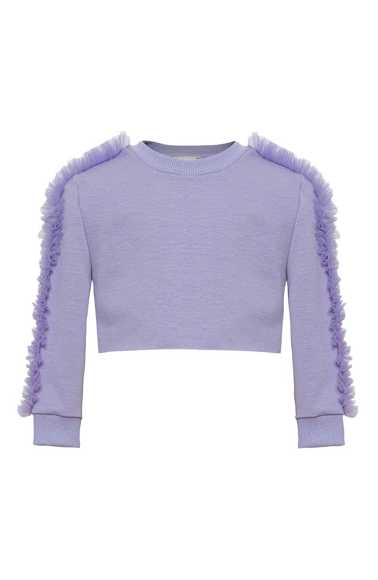 Mini Celebrities Poppy Ruffle Sweatshirt, Main, color, Purple Bloom
