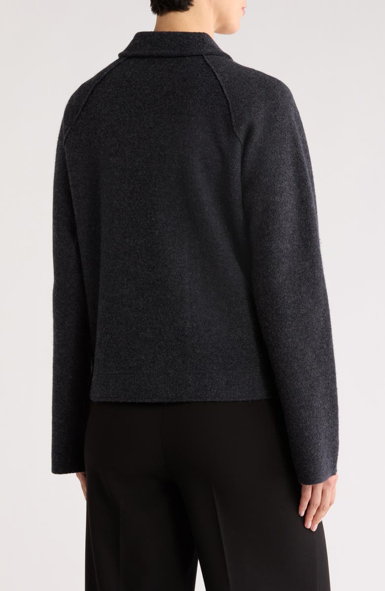 Eileen Fisher Wool Motorcycle Jacket, Alternate, color, Charcoal