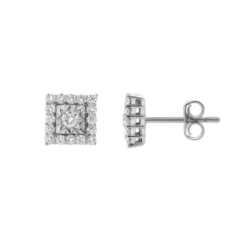 Legatum 10K Gold Diamond Unisex Earrings - 0.34 Cts