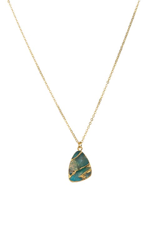 18K Gold Plated Mojave Howlite Necklace