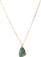 SAACHI 18K Gold Plated Mojave Howlite Necklace