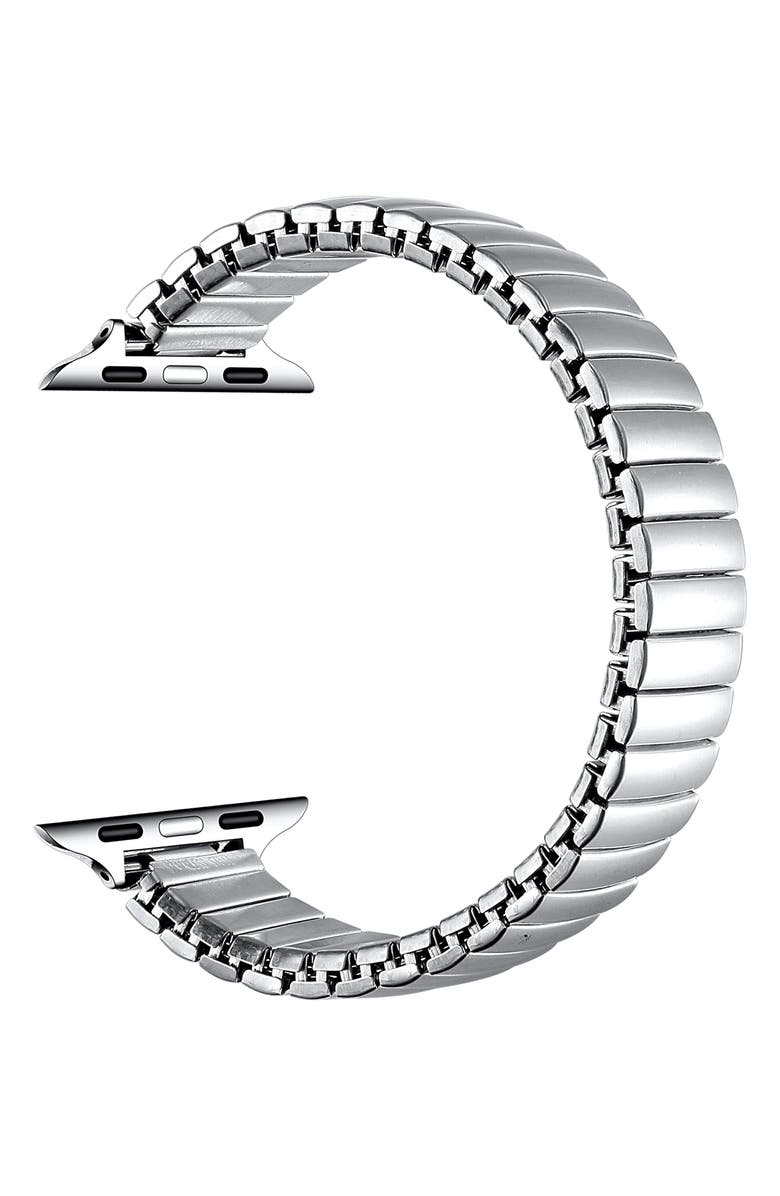 The Posh Tech Slink Elastic Stainless Steel Apple Watch<sup>®</sup> Watchband, Alternate, color, Silver