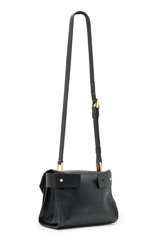 Allsaints Mini Ursa Leather Crossbody Bag In Black