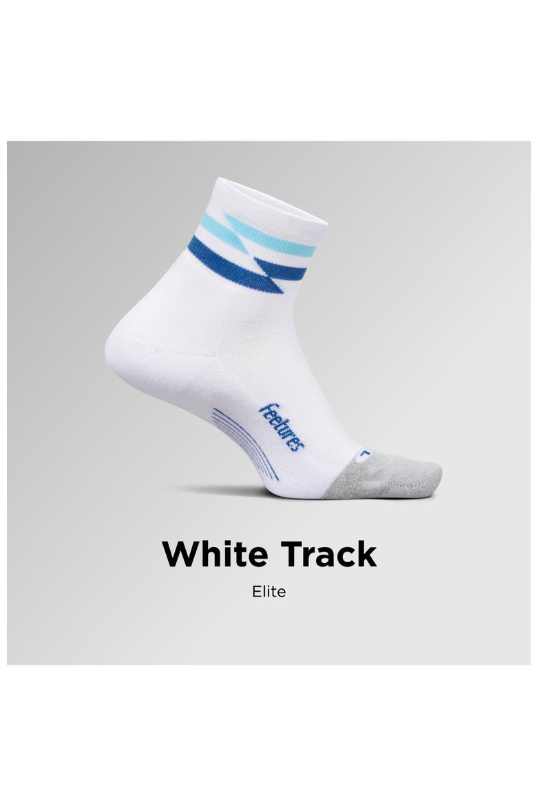 Elite Light Cushion Quarter Solid  Sport Sock with Targeted Compression, Alternate, color, Blue Stripe