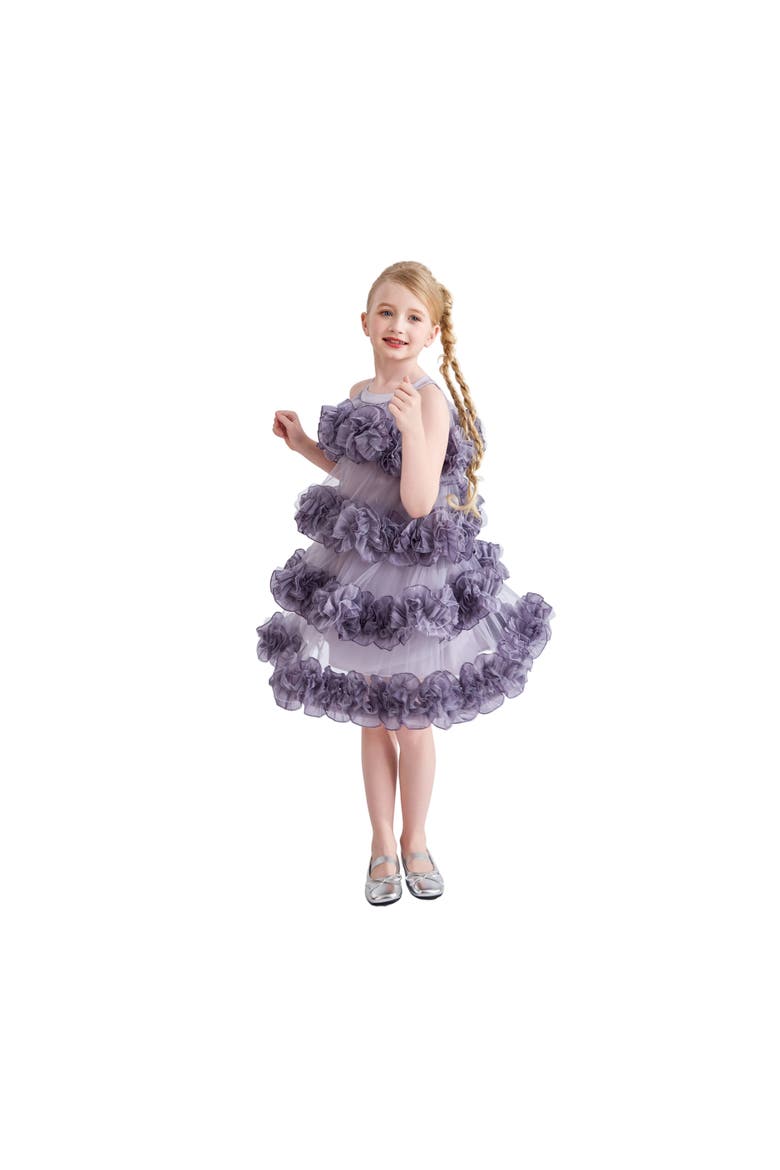Elysia Tiered Ruffle Dress, Alternate, color, Purple