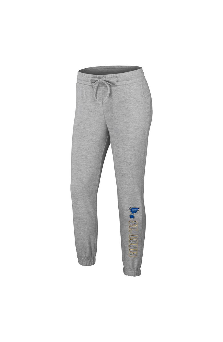 WEAR by Erin Andrews Women's WEAR by Erin Andrews Heather Gray St. Louis Blues Knit Long Sleeve Tri-Blend T-Shirt & Pants Sleep Set, Alternate, color, Heather Gray