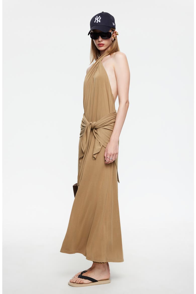 Heavenly Maxi Halter Dress, Alternate, color, TOPAZ
