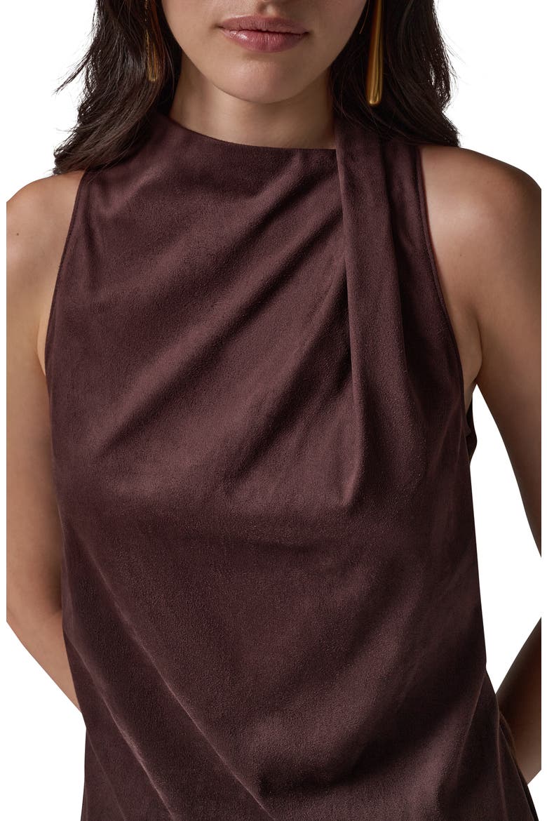 Mixed Media Tie Neck Tank, Alternate, color, ESPRESSO