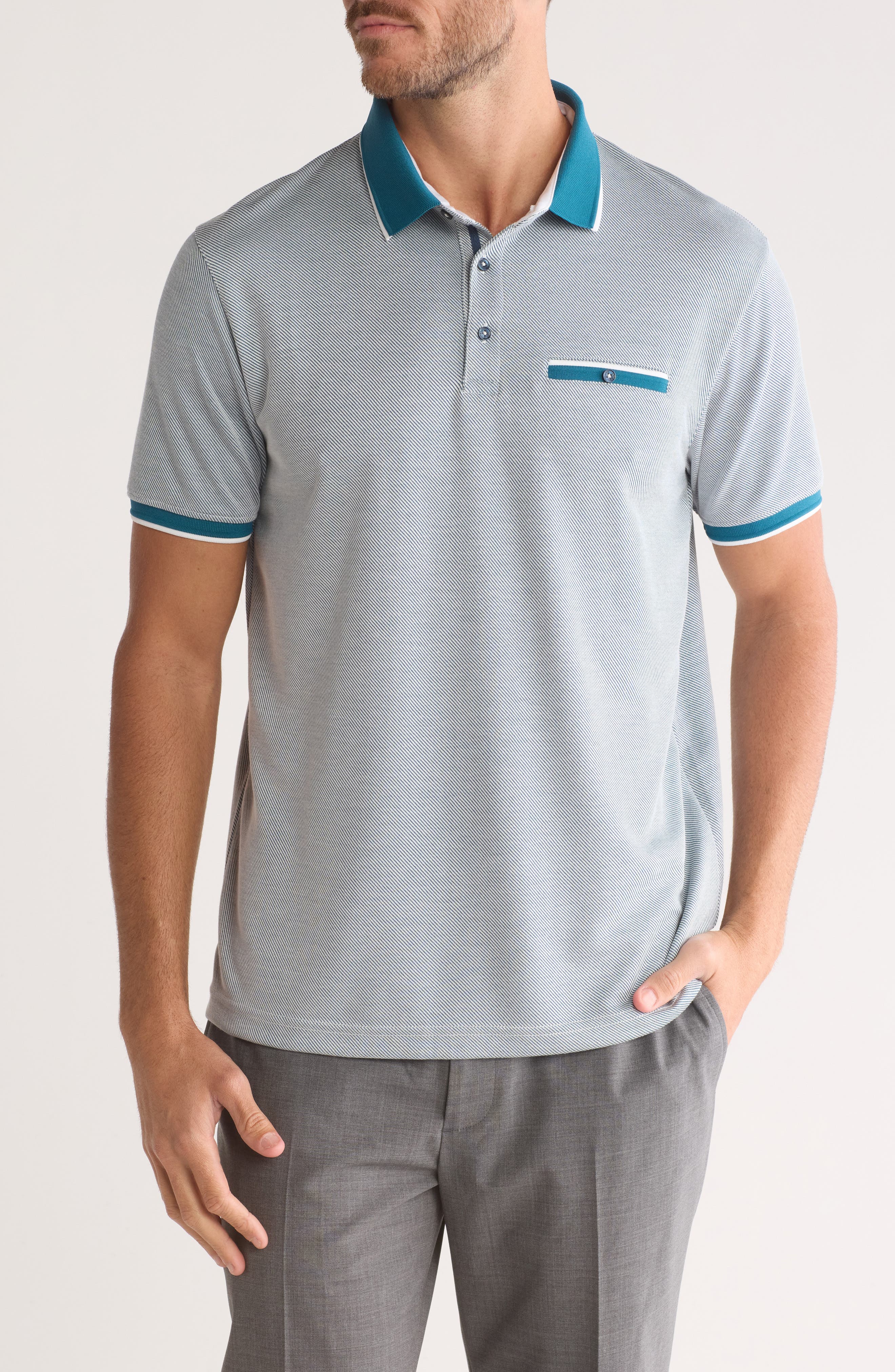Cactus Man Stretch Tipped Polo