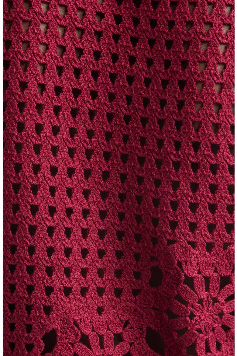 The Postcard Open Stitch Cotton Tank, Alternate, color, GARNET