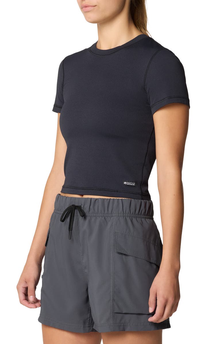 Mountain Hardwear Peak Knit Short Sleeve Tee, Alternate, color, Black