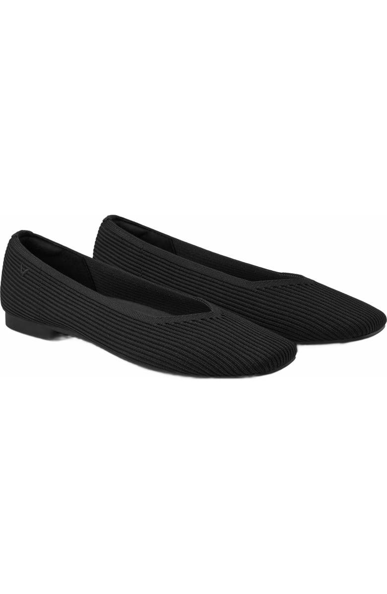 VIVAIA Square-Toe V-Cut Flats, Main, color, Black