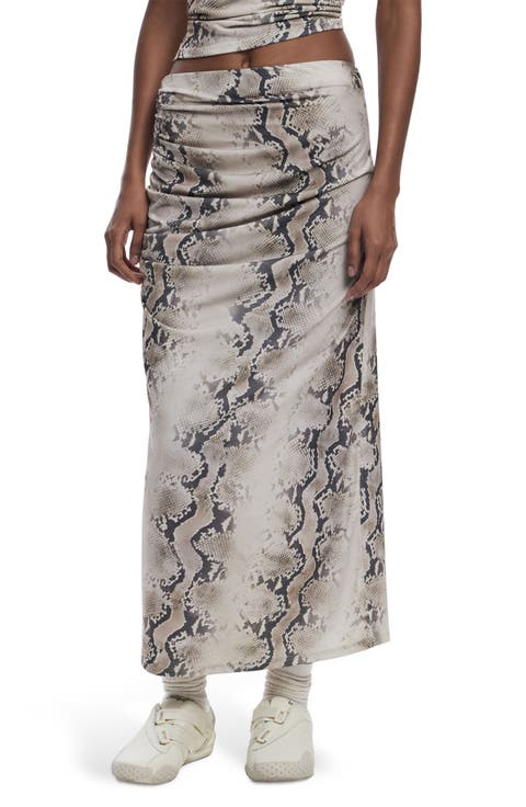 Snakeskin Print Skirt