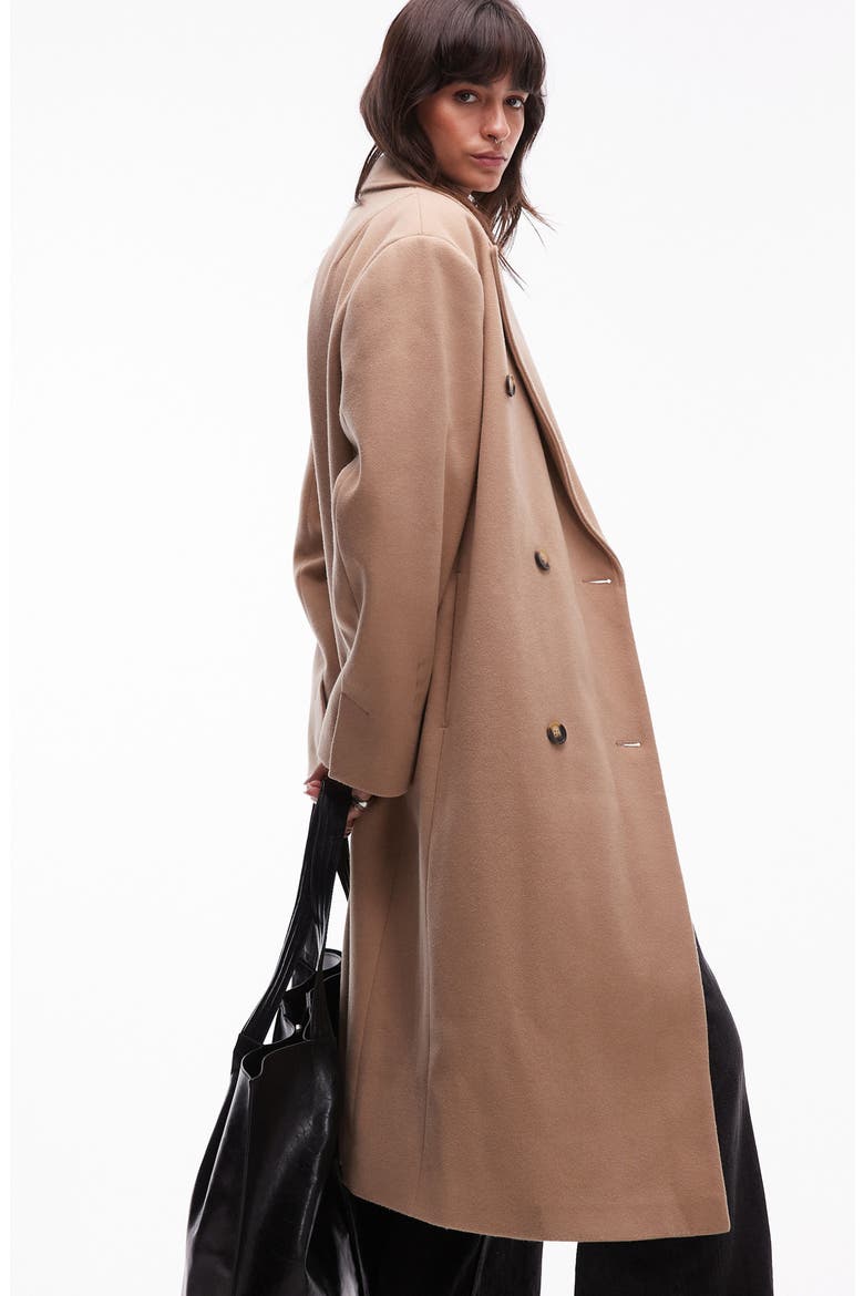 Oversize Double Breasted Coat, Alternate, color, CAMEL