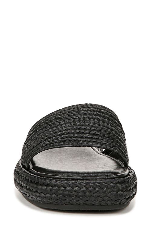 Vince Eva Womens Braided Manmade Slide Sandals In Black