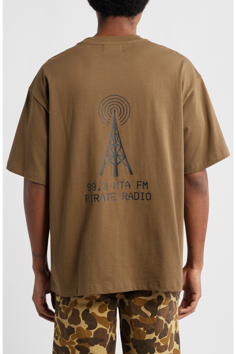 Colin Oversize Graphic Print T-Shirt, Alternate, color, TEAK PIRATE RADIO