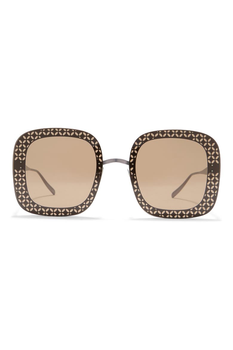 63mm Square Sunglasses, Main, color, RUTHENIUM RUTHENIUM BROWN