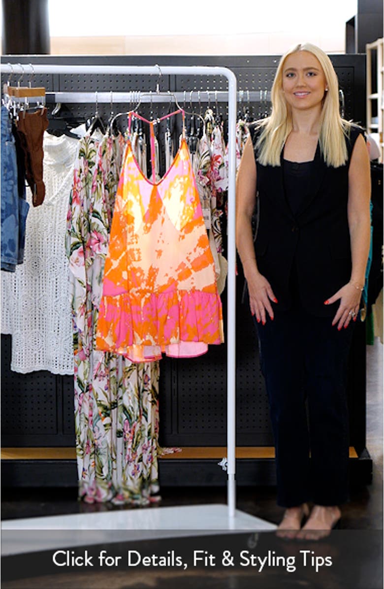 Flamingo Swirl Beaded Strap Cover-Up Dress, sales video thumbnail