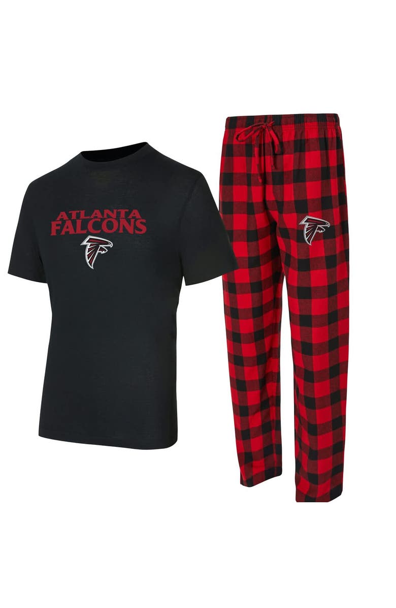 CONCEPTS SPORT Men's Concepts Sport Black/Red Atlanta Falcons Avondale T-Shirt & Flannel Pants Set, Main, color, Black