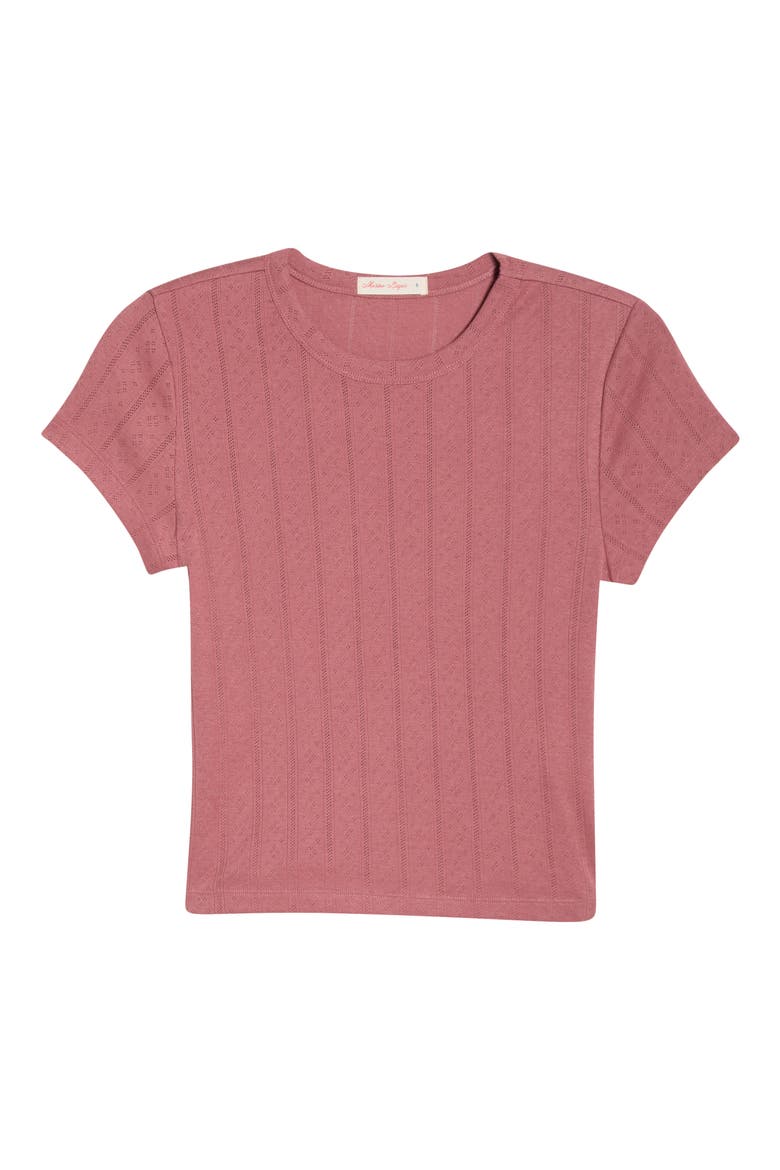 Lexi Pointelle Crewneck T-Shirt, Alternate, color, WITHERED ROSE