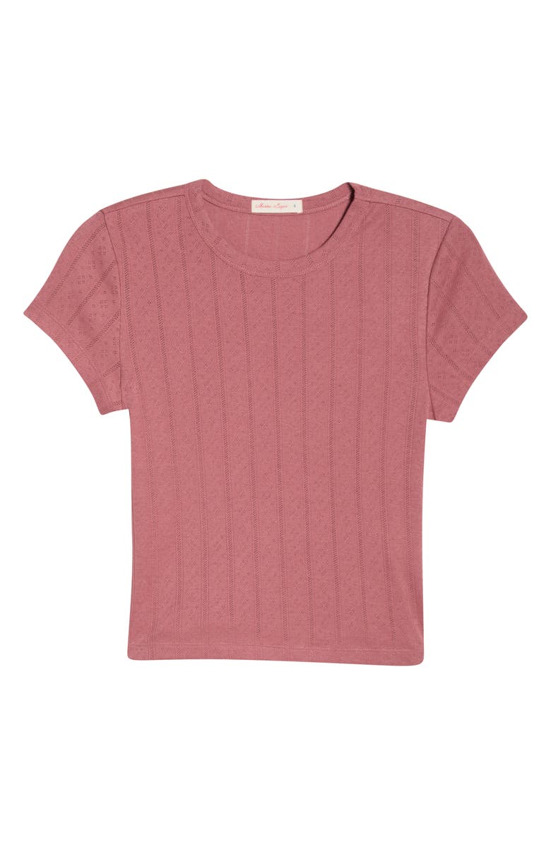 Marine Layer Lexi Pointelle Crewneck T-Shirt, Alternate, color, Withered Rose