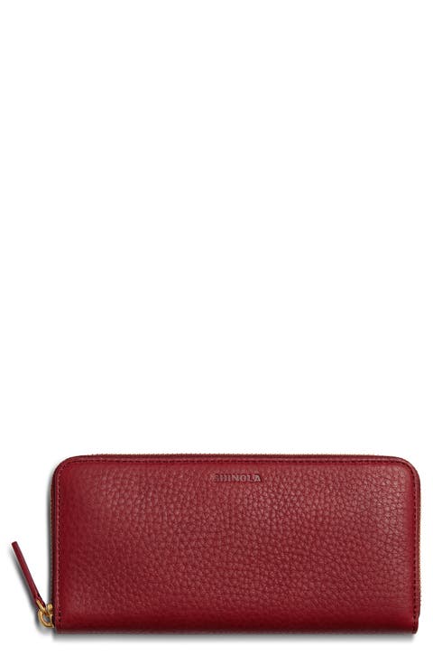 Continental Pebble Leather Zip Wallet