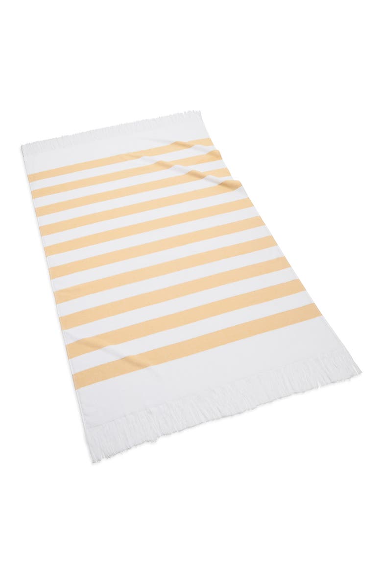 Sardinia Beach Stripe Cotton Beach Towel, Alternate, color, YELLOW