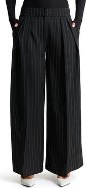 Naked Wardrobe Pinstripe Wide Leg Pants