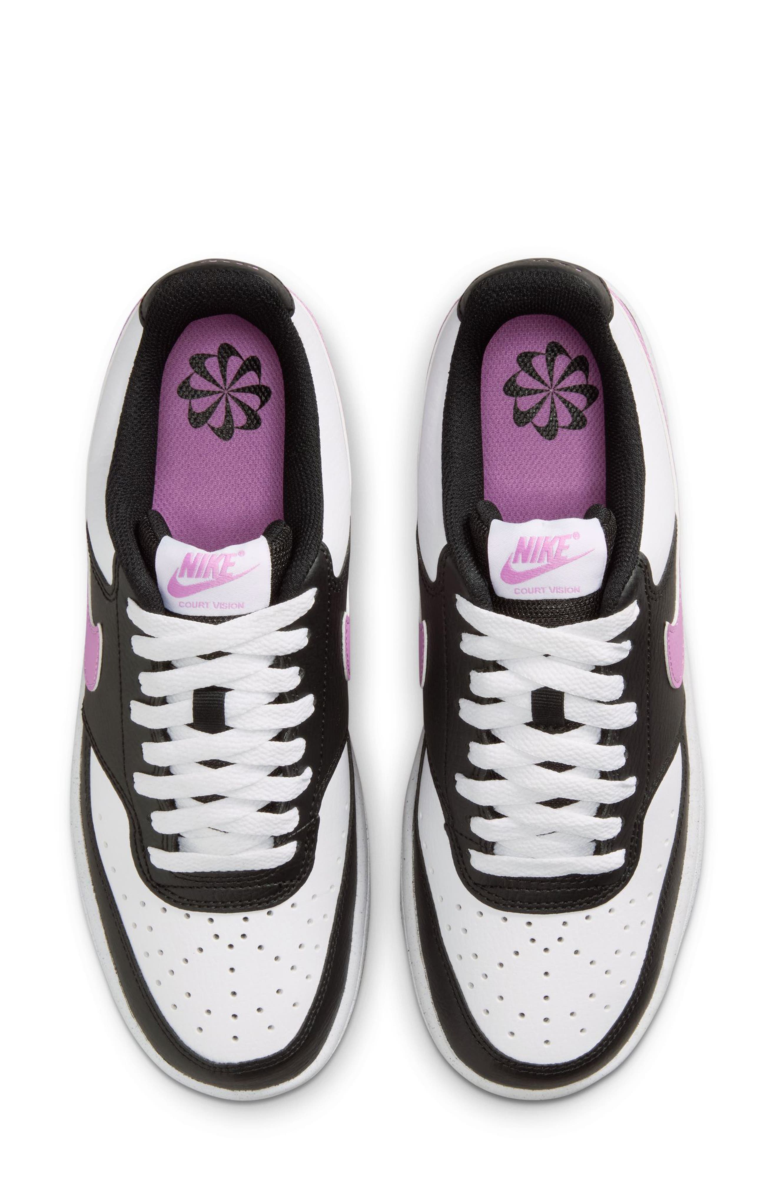 Nike Court Vision Low Sneaker, Alternate, color, Black/ Magenta/ White