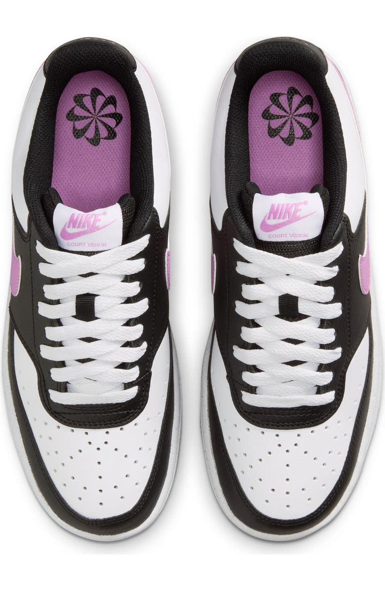 Nike Court Vision Low Sneaker, Alternate, color, Black/ Magenta/ White