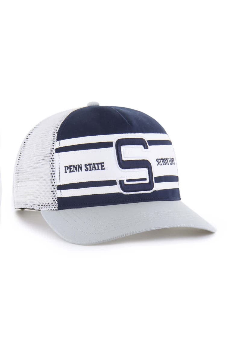Youth '47 Navy/Gray Penn State Nittany Lions Super Stripe Hitch Adjustable Trucker Hat, Alternate, color, Navy