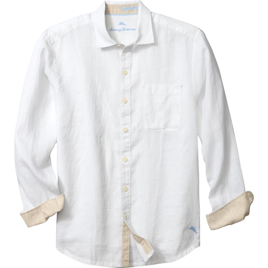 Tommy Bahama Paradise Breezer Linen Button-up Shirt In White