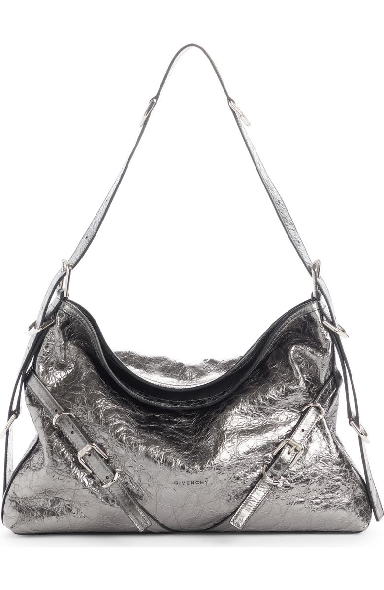Givenchy Medium Voyou Metallic Leather Hobo, Main, color,
