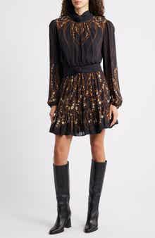 FARM Rio Garden Silhouette Long Sleeve Dress