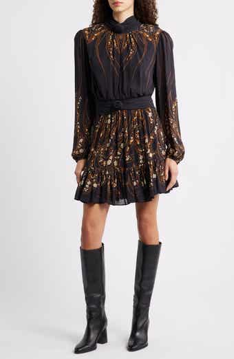 FARM Rio Garden Silhouette Long Sleeve Dress