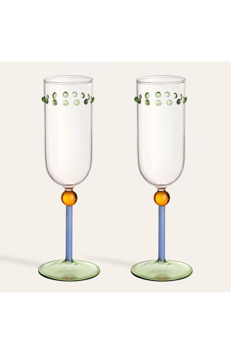 Zsa Zsa Zsu Henan Borosilicate Glass Champagne Glass 8 Oz. Set Of 2, Main, color, Clear