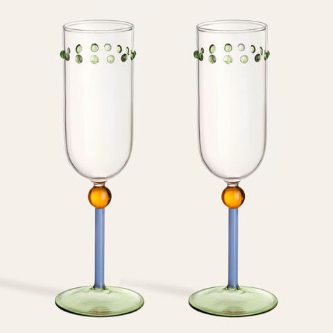 Henan Borosilicate Glass Champagne Glass 8 Oz. Set Of 2