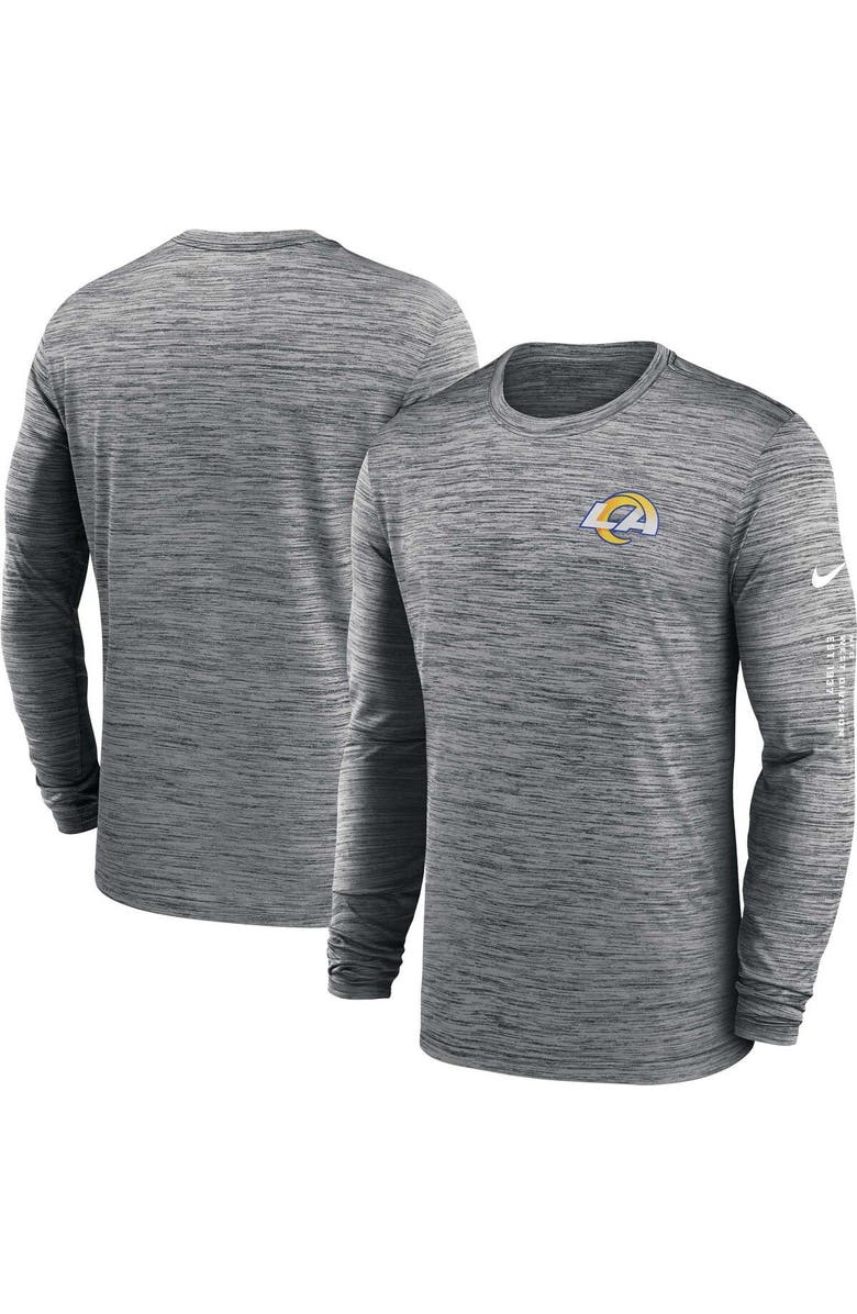 Nike Men's Nike Anthracite Los Angeles Rams Velocity Long Sleeve T-Shirt, Main, color, Anthracite