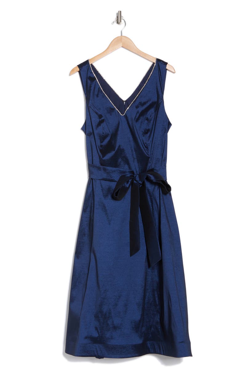 Marina V-Neck Midi Dress, Alternate, color, Navy