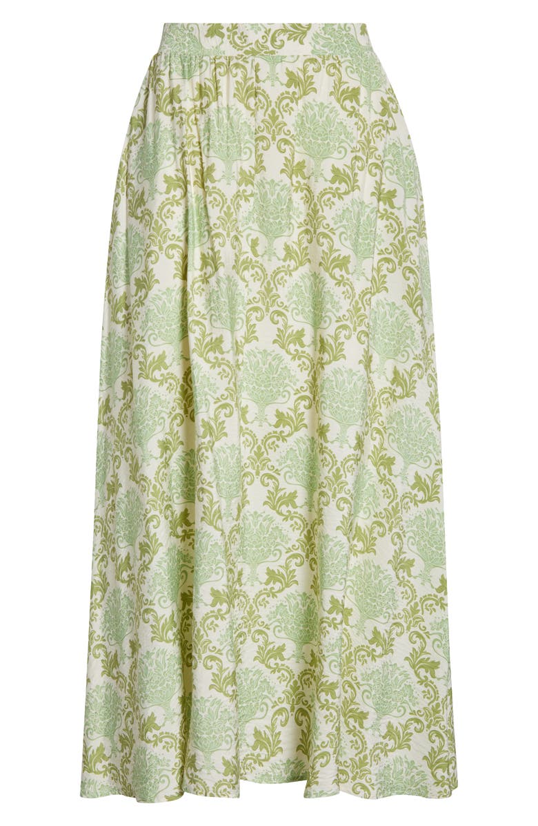 MELLODAY Print Maxi Skirt, Alternate, color, Sage White