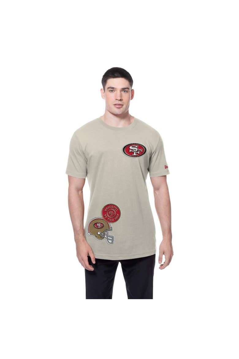 Men's New Era Light Beige San Francisco 49ers Multi Patch T-Shirt, Alternate, color, Light Beige