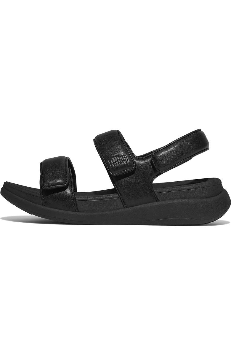 FitFlop F-Mode Go Adj Flatform Sandal, Alternate, color, All Black