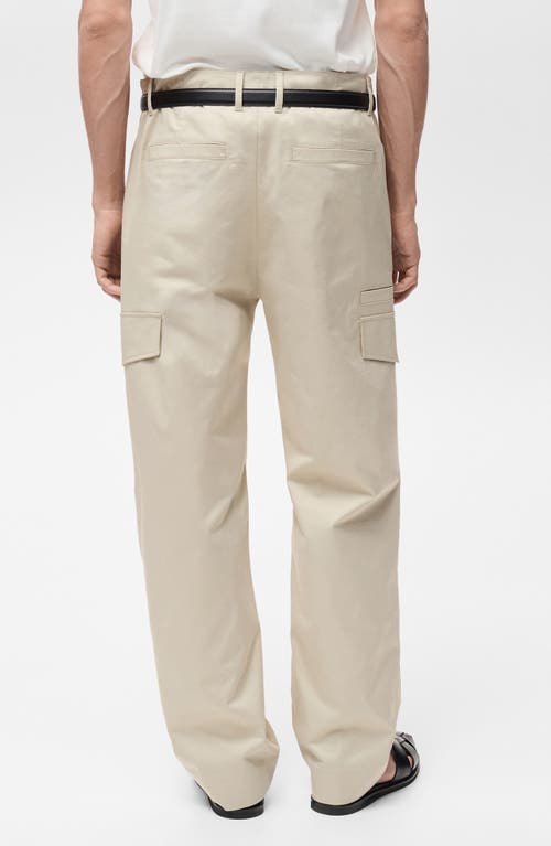 Mango Relaxed Fit Flat Front Multipocket Pants In Pastel Yellow